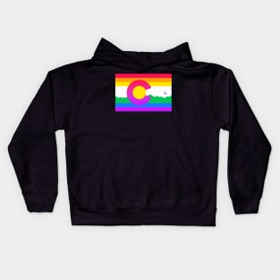 Colorado Flag Gay Pride Rainbow Kids Hoodie